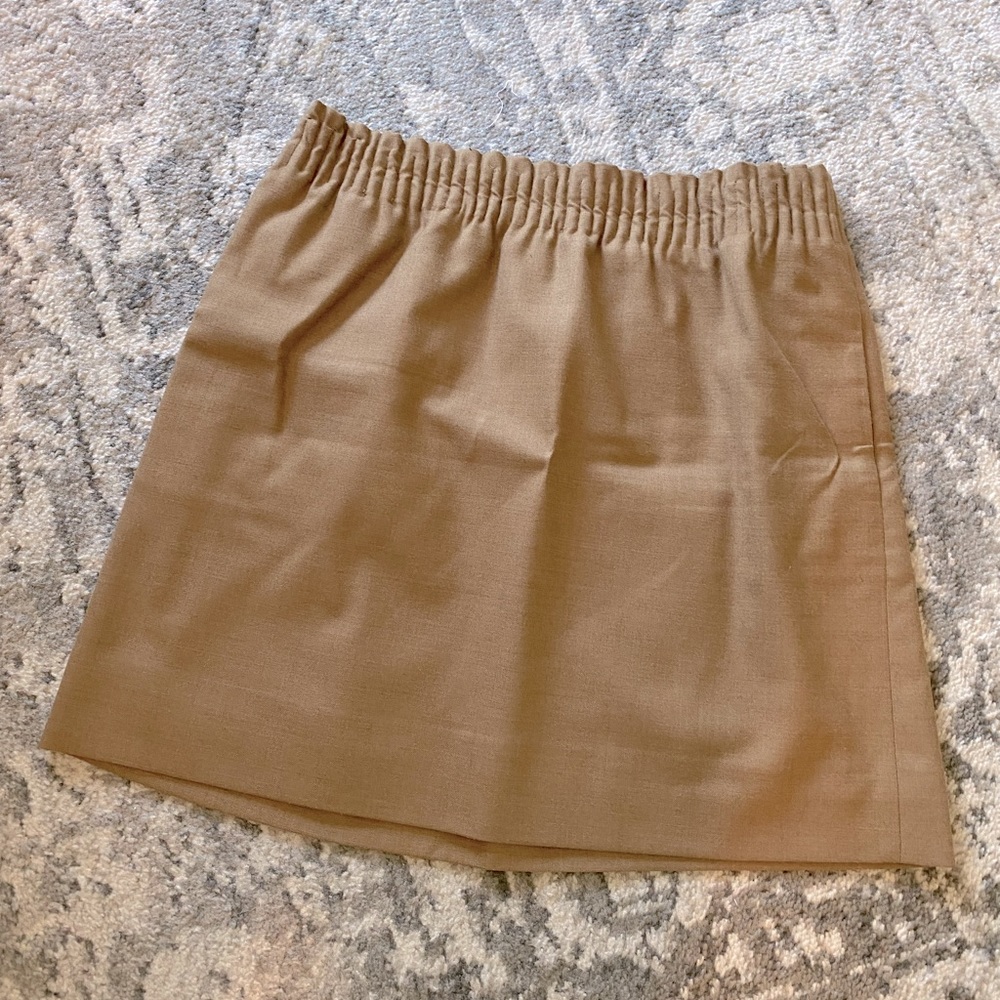 Tan Sinched Waist J.Crew skirt with pockets